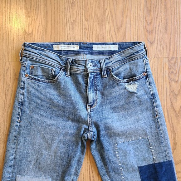 PILCRO AND THE LETTERPRESS ANTHRO SLIM BOYFRIEND PATCHWORK JEANS sz 26 - Picture 3 of 11